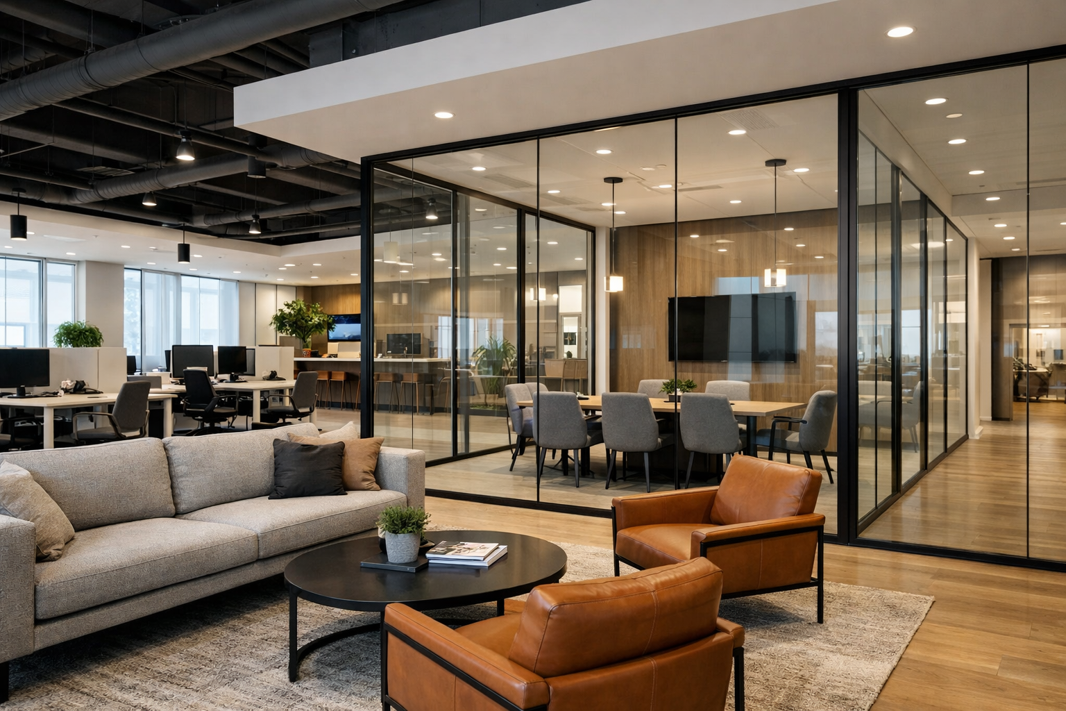 Interior of a modern commercial office space