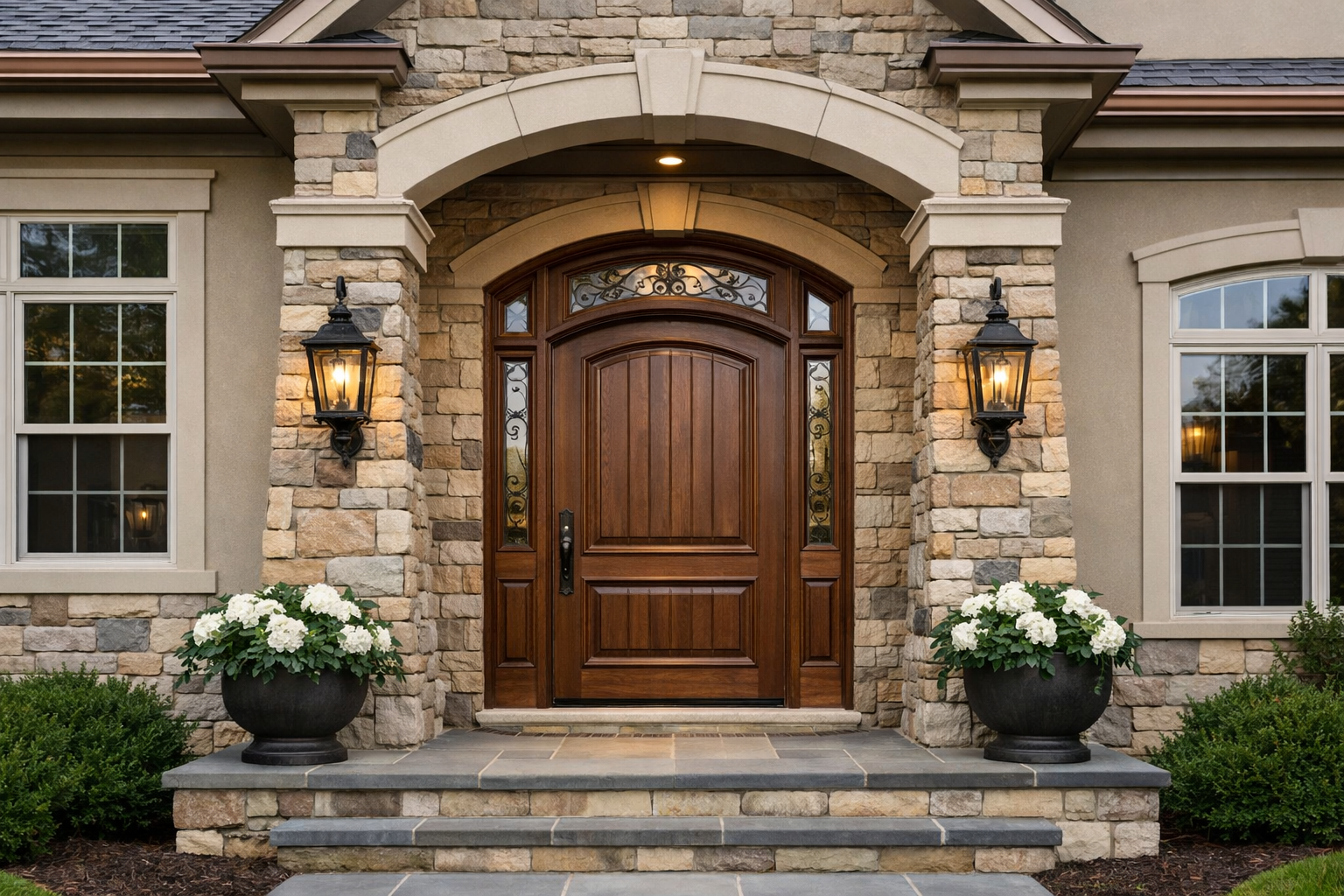 Newly constructed luxury home exterior